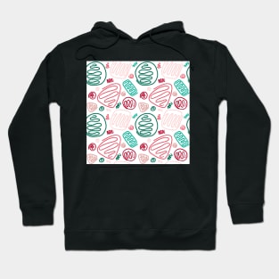 Red Green One Line Shapes Hoodie